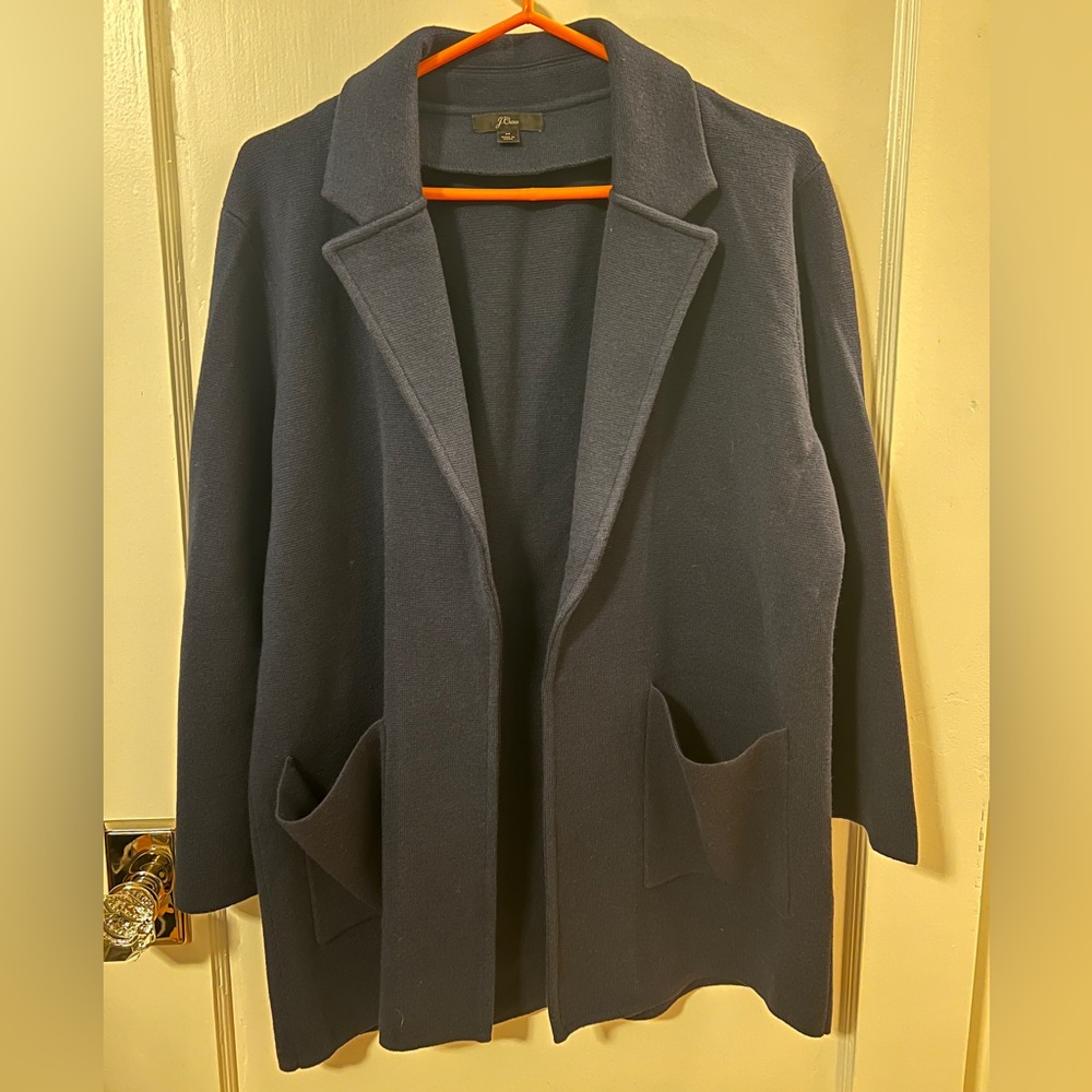 J. Crew Women's Navy Knit Blazer